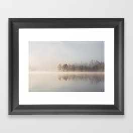 Misty Morning By The Lake Framed Art Print