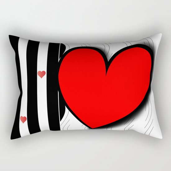 Black and white meets red Version 21 Rectangular Pillow