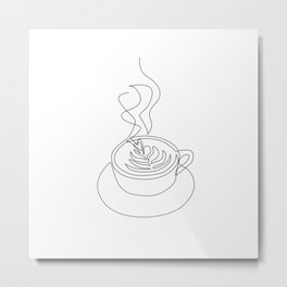 Coffee Line Drawing Metal Print | Drawing, Foodlinedrawing, Singlelineart, Foodart, Line, Lineart, Foodlineart, Coffeelovers, Minimalistfood, Coffeeart 
