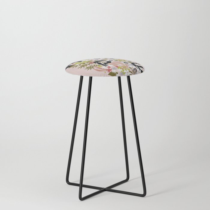 HOPE with Earthy Easter Floral Egg Counter Stool