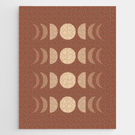Moon Phases 2 in Shades of Terracotta and Beige Jigsaw Puzzle