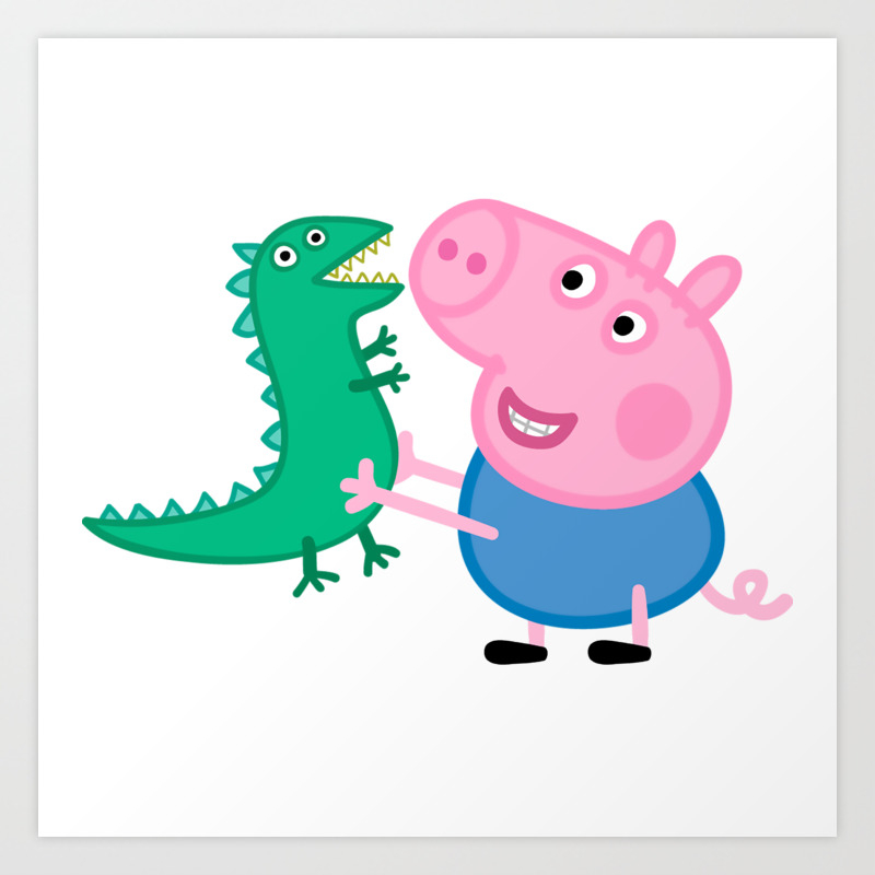 Official George Pig with dinosaur wall stickersOfficial Peppa Pig decor
