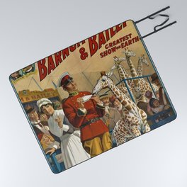 19th Century Barnum & Bailey Circus The only baby giraffe in America Vintage Poster Picnic Blanket