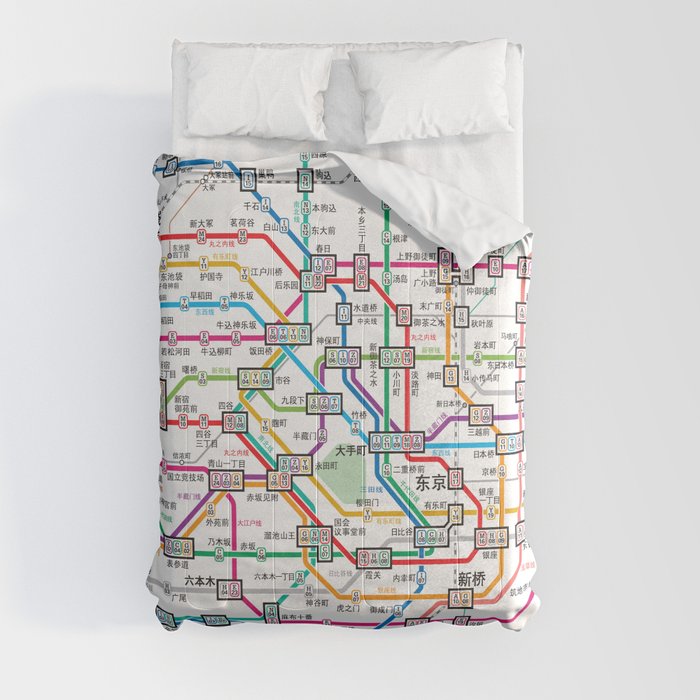 Tokyo Subway Map Comforter