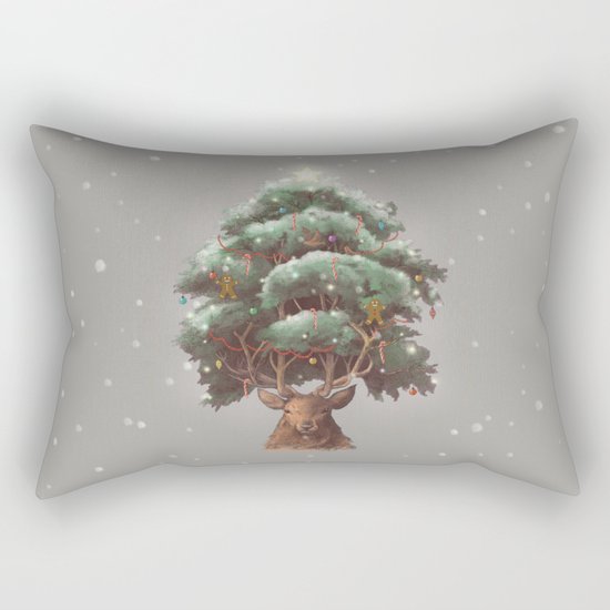 Reindeer Tree Rectangular Pillow