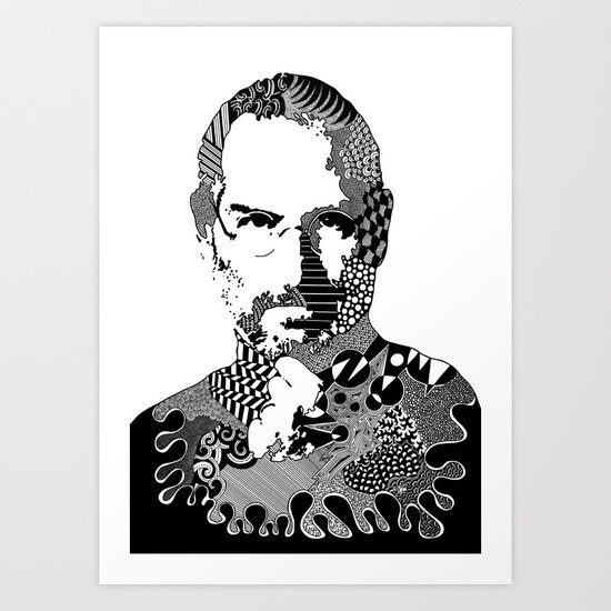 Steve Jobs Doodle Art Print