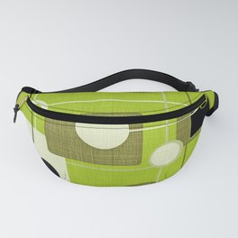 orbs and squares acid green Fanny Pack