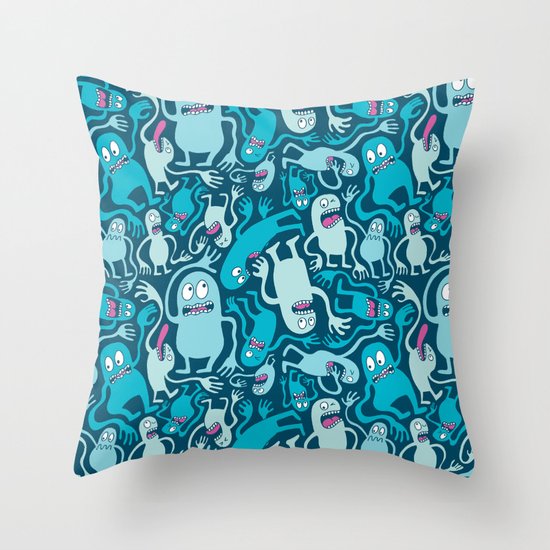 Monster Pattern Throw Pillow