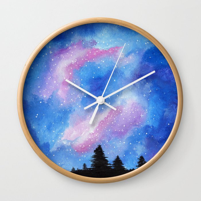 Night Sky, Acrylic Galaxy Art Wall Clock