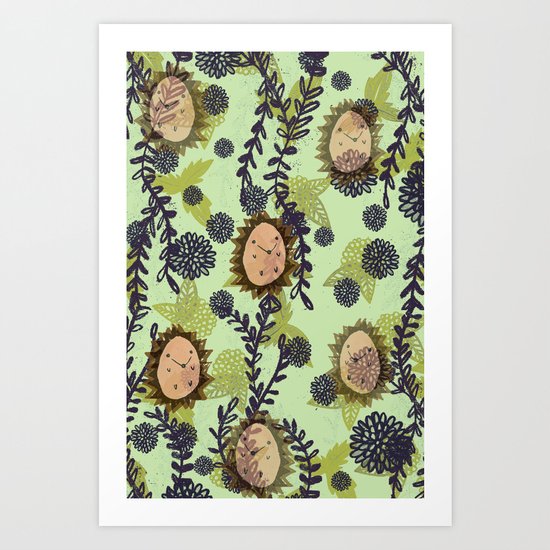Hedgehog pattern Art Print