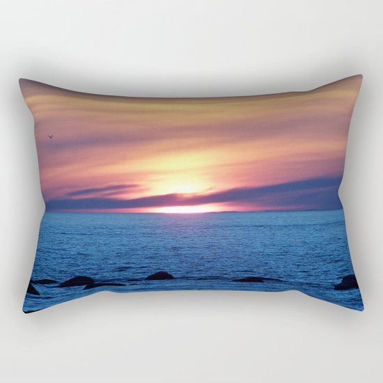 Sunset over Blue Waters Rectangular Pillow
