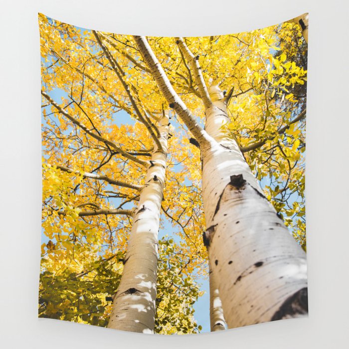 Autumn Yellow Fall Trees Wall Tapestry
