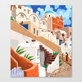 Somewhere Far Far Away | Sicily Italy Greece Architecture | Travel Buildings Beautiful Cityscape Canvas Print