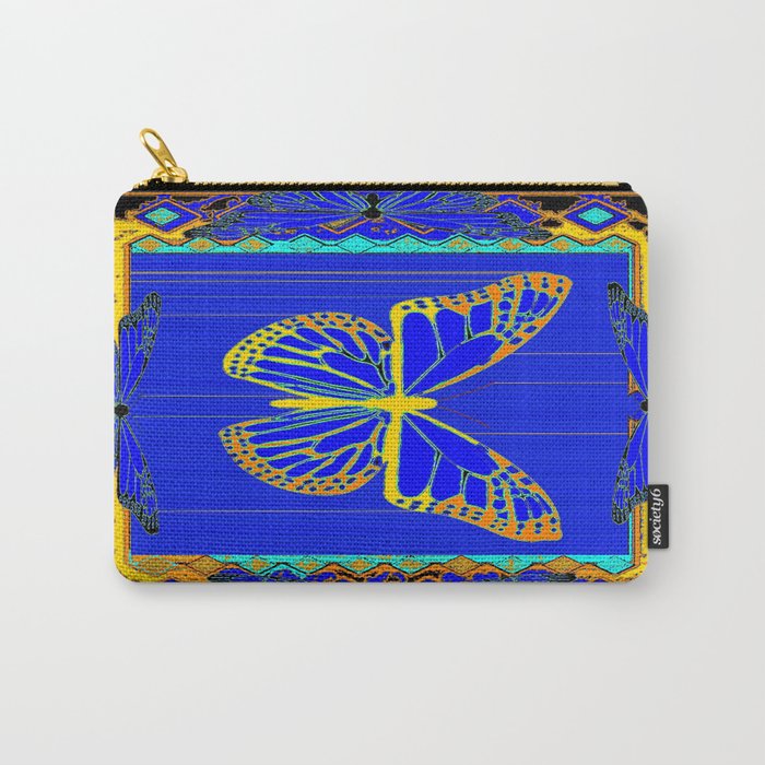 Lapis Blue & Gold Monarch Western Art design Carry-All Pouch