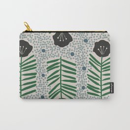 Seedling Floral Carry-All Pouch | Ourdoor, Flower, Blue, Digital, Garden, Pattern, Black And White, Spring, Rose, Abstract 