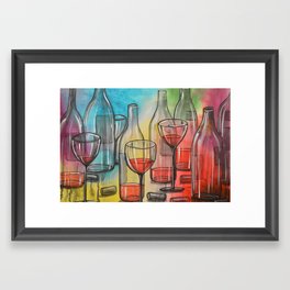 Abstract wine art / Friday Night Framed Art Print