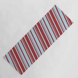 [ Thumbnail: Light Blue & Brown Colored Lines Pattern Yoga Mat ]