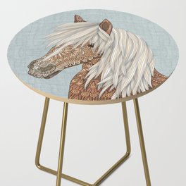 Haflinger Pony Blue Side Table