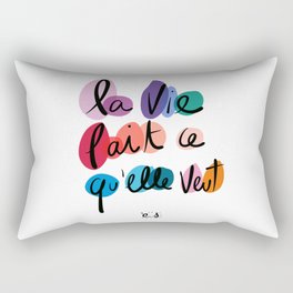 La vie fait ce qu'elle veut French Graffiti Art Words  Rectangular Pillow