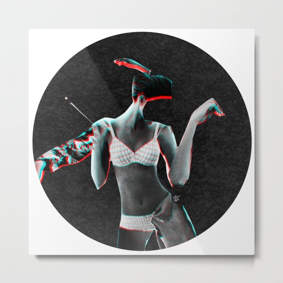 Build a Woman - Cut and Glue · Helena · Night · Crop Circle Metal Print