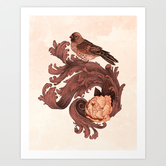 Rosy Bird Art Print
