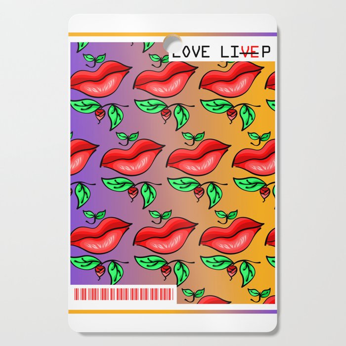 Love Lips Illustration Cutting Board