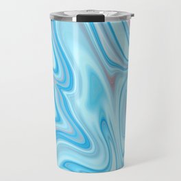 Blue Liquid Marble  Travel Mug
