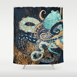 Metallic Octopus II Shower Curtain