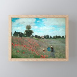 Claude Monet -  Wild Poppies Near Argenteuil 1873 Framed Mini Art Print