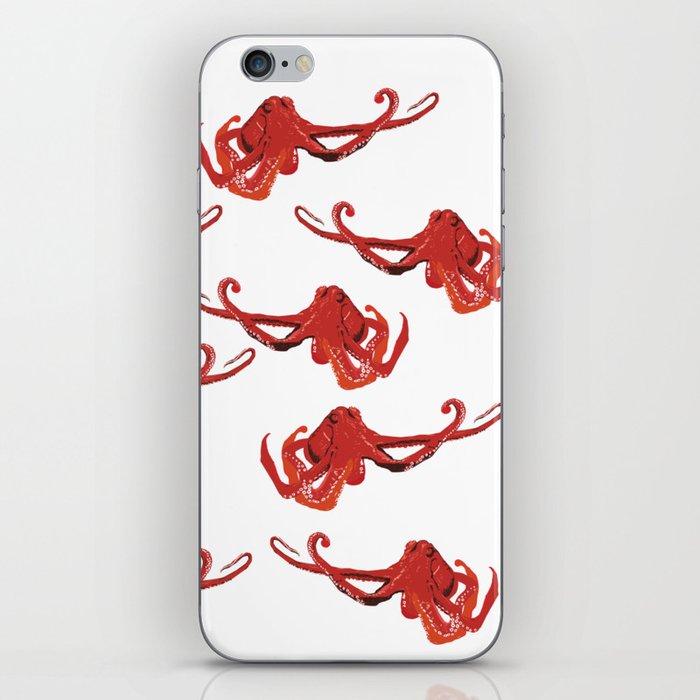 Red octopus Sea Life iPhone Skin