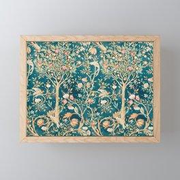 William Morris Vintage Melsetter Teal Blue Green Floral Art Framed Mini Art Print
