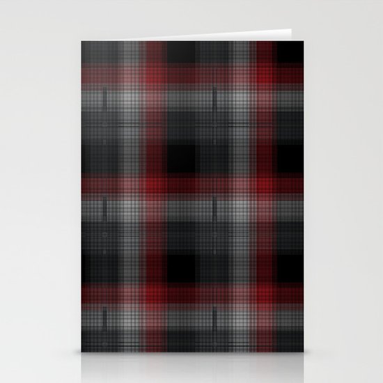 Black, Red, Lumberjack Plaid Stationery Cards