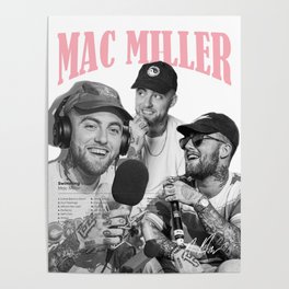 Mac Miller Rap Static Mixer Art Print 4, Black and White Poster