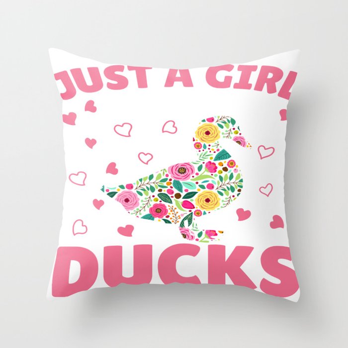 Just A Girl Who Loves Ducks Throw Pillow