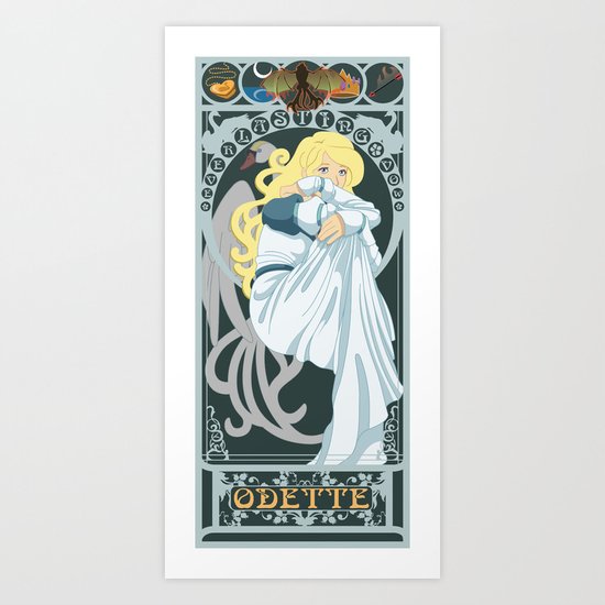 Odette Nouveau - Swan Princess Art Print