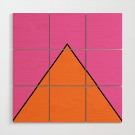 Orange Pyramid or Triangle on Pink Background Wood Wall Art