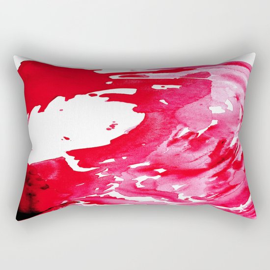 The One Who Came by Water and Blood. Watercolor Red Wave Rectangular Pillow
