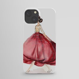 Red Fashion Watercolor Model iPhone Case