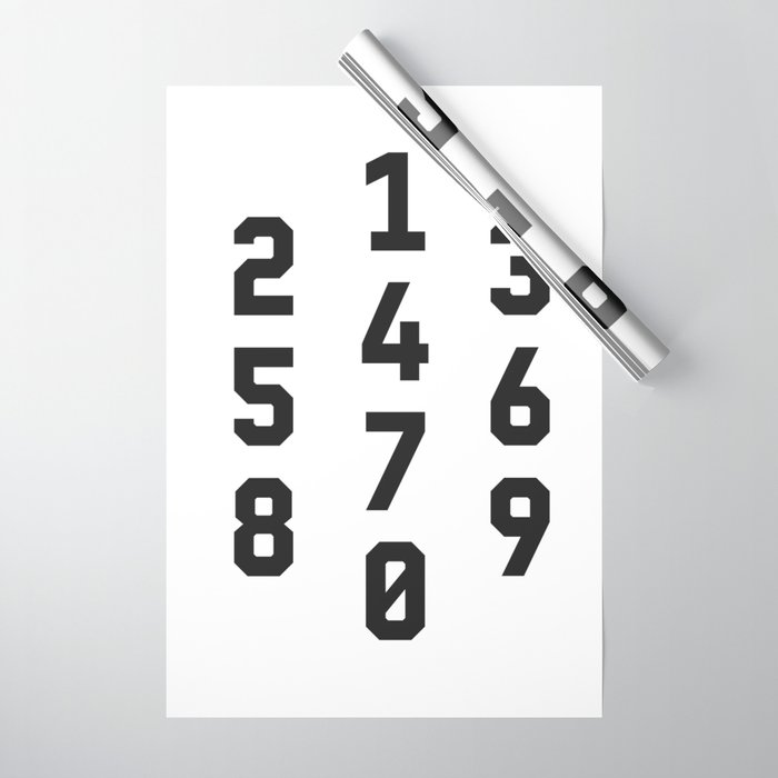 Typography Numbers #2 Wrapping Paper