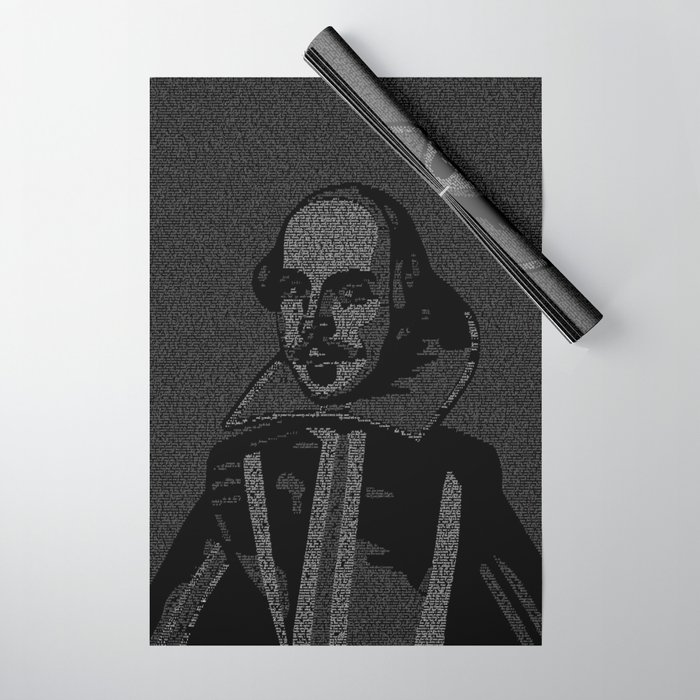 Shakespeare Midsummer Night's Typography Portrait Wrapping Paper