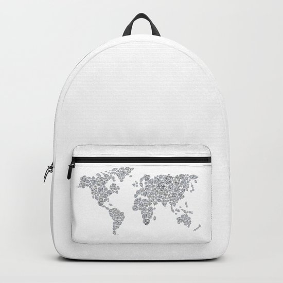 Diamonds World Map Backpack