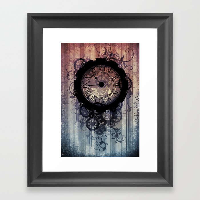 Steampunk clock Framed Art Print