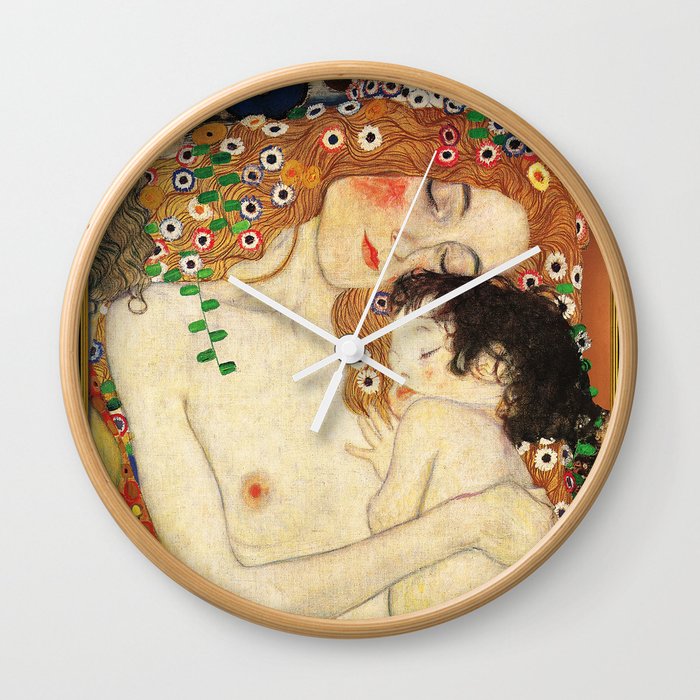 Mother and Baby - Gustav Klimt Wall Clock