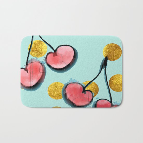 Cherry blue Bath Mat