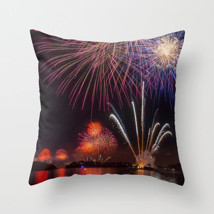 Fireworks on Sydney Harbour Throw Pillow