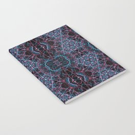 Liquid Light Series 61 ~ Blue & Red Abstract Fractal Pattern Notebook