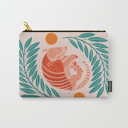 Sleepy Armadillo – Orange and Teal Carry-All Pouch