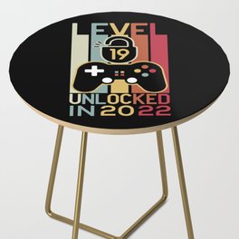 Level 19 unlocked in 2022 gamer 19th birthday gift Side Table