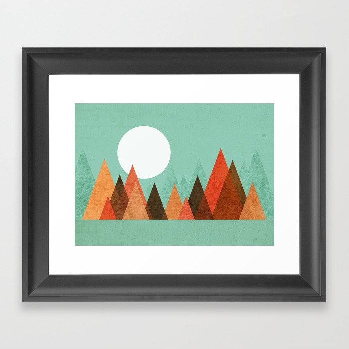 From the edge of the mountains Framed Art Print