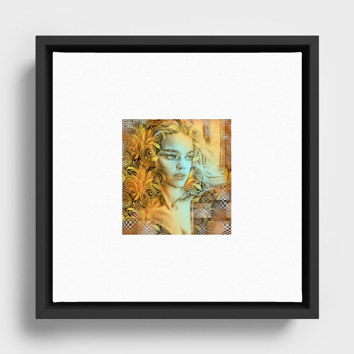 Golden Lady Framed Canvas